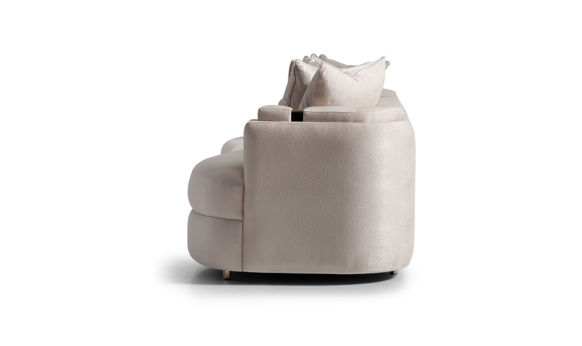 3 Seater Fabric Sofa with Metal Band Arms in Carmela Design