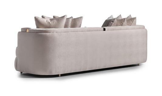 3 Seater Fabric Sofa with Metal Band Arms in Carmela Design