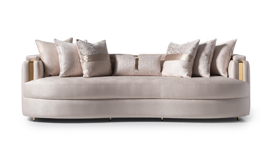 3 Seater Fabric Sofa with Metal Band Arms in Carmela Design