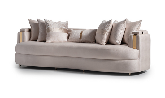 3 Seater Fabric Sofa with Metal Band Arms in Carmela Design