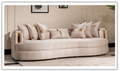 3 Seater Fabric Sofa with Metal Band Arms in Carmela Design