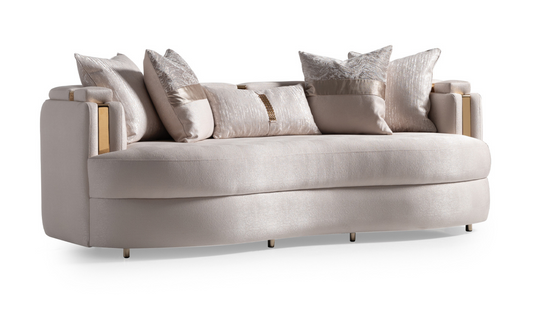 3 Seater Fabric Sofa with Metal Band Arms in Carmela Design