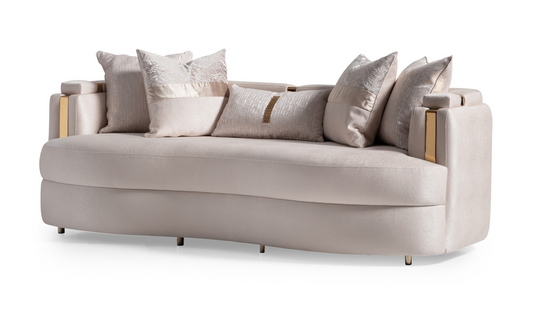 3 Seater Fabric Sofa with Metal Band Arms in Carmela Design