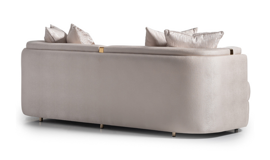 3 Seater Fabric Sofa with Metal Band Arms in Carmela Design