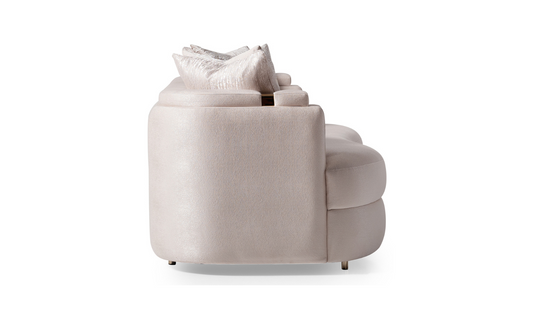 3 Seater Fabric Sofa with Metal Band Arms in Carmela Design