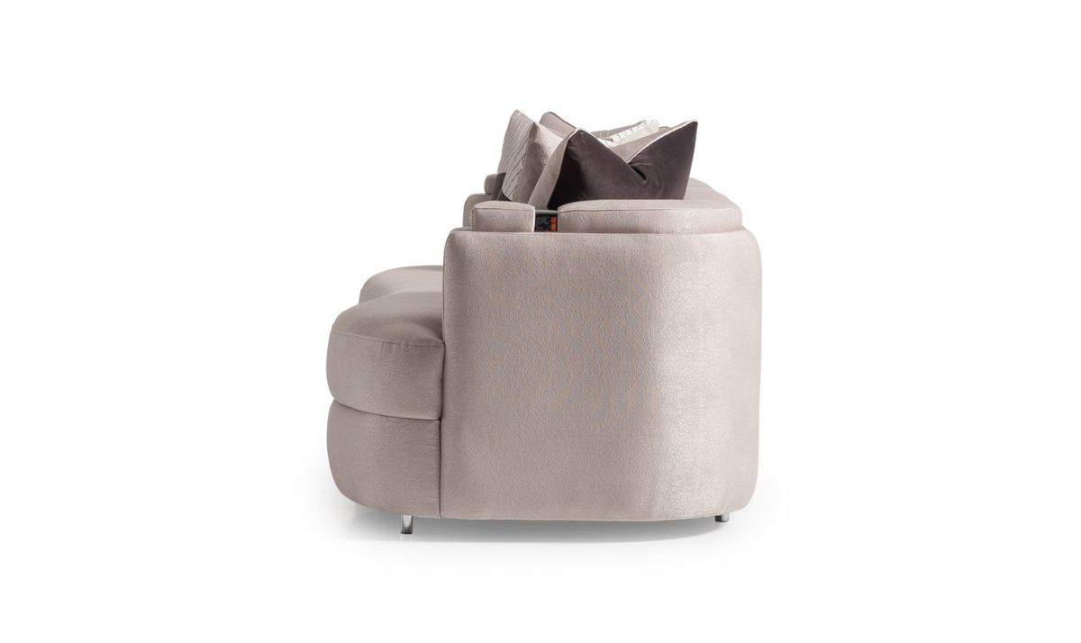 3 Seater Fabric Sofa with Metal Band Arms in Carmela Design