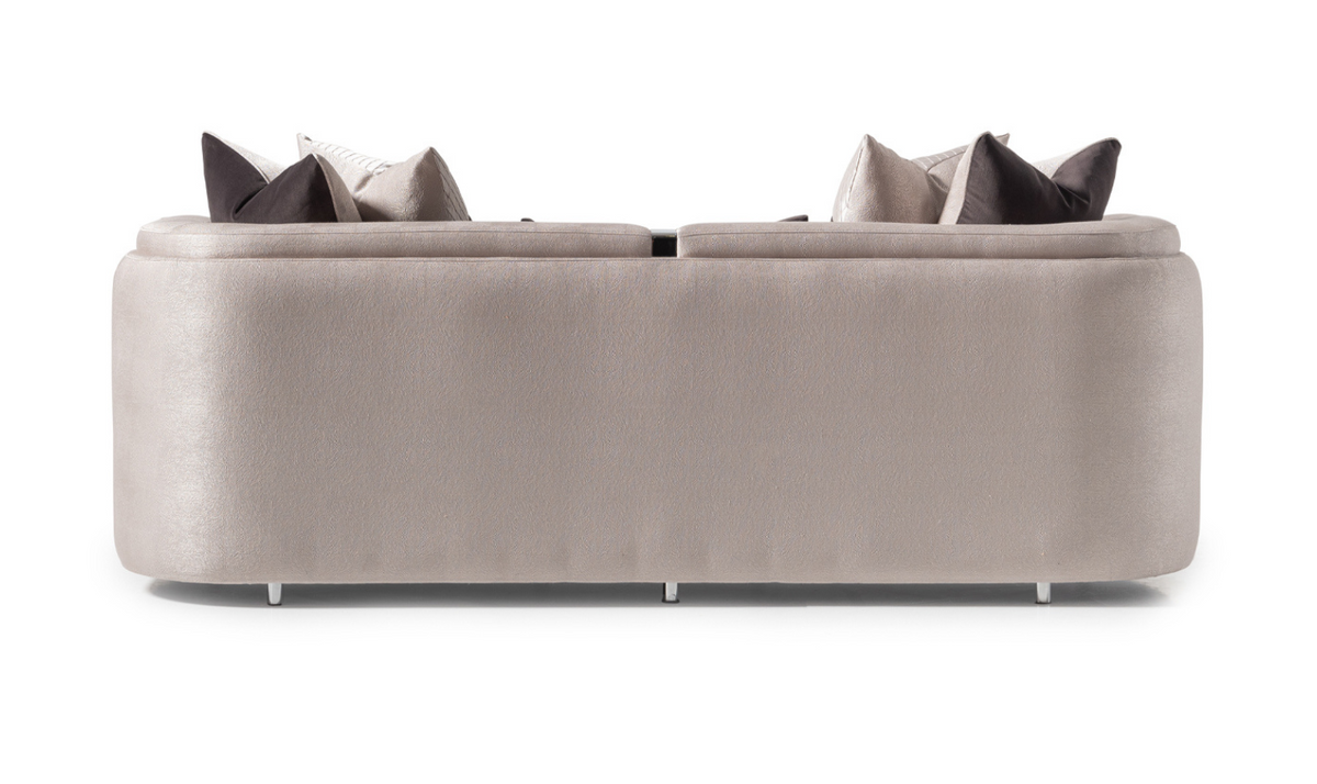 3 Seater Fabric Sofa with Metal Band Arms in Carmela Design