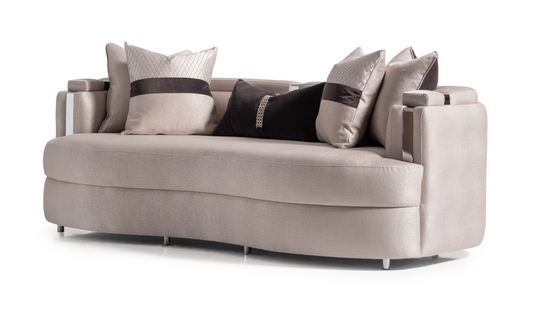 3 Seater Fabric Sofa with Metal Band Arms in Carmela Design