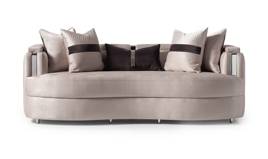 3 Seater Fabric Sofa with Metal Band Arms in Carmela Design