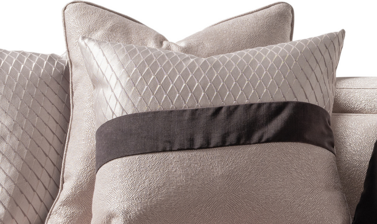 3 Seater Fabric Sofa with Metal Band Arms in Carmela Design