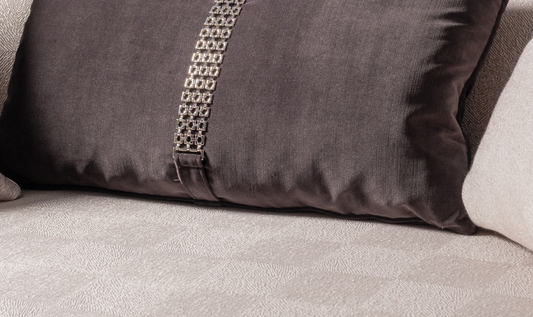 3 Seater Fabric Sofa with Metal Band Arms in Carmela Design