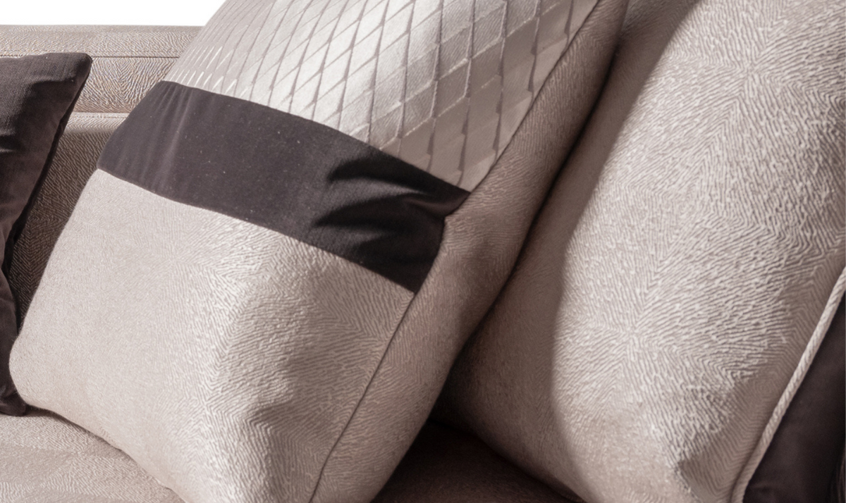 3 Seater Fabric Sofa with Metal Band Arms in Carmela Design