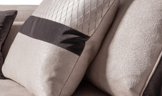 3 Seater Fabric Sofa with Metal Band Arms in Carmela Design