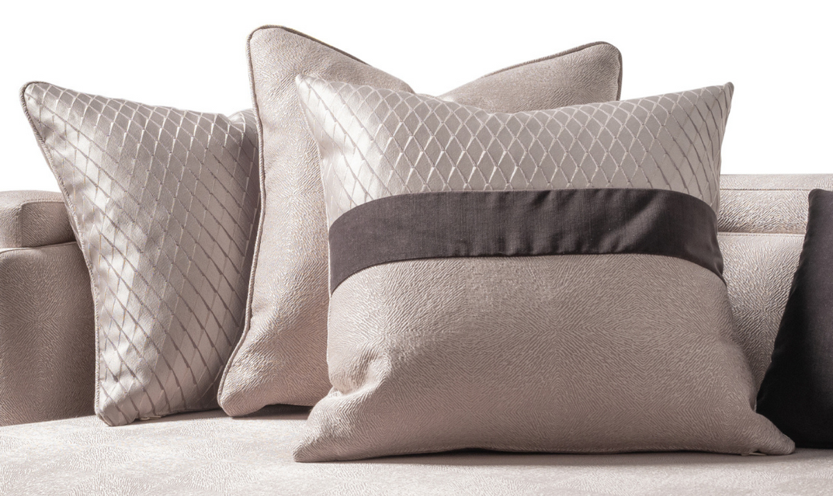 3 Seater Fabric Sofa with Metal Band Arms in Carmela Design