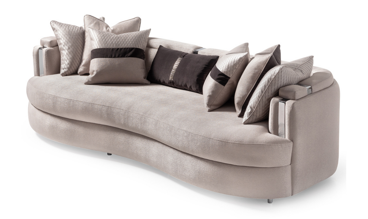 3 Seater Fabric Sofa with Metal Band Arms in Carmela Design