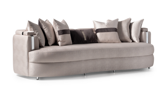 3 Seater Fabric Sofa with Metal Band Arms in Carmela Design