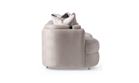 3 Seater Fabric Sofa with Metal Band Arms in Carmela Design