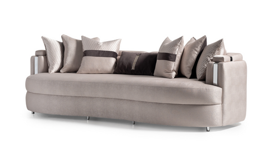 3 Seater Fabric Sofa with Metal Band Arms in Carmela Design