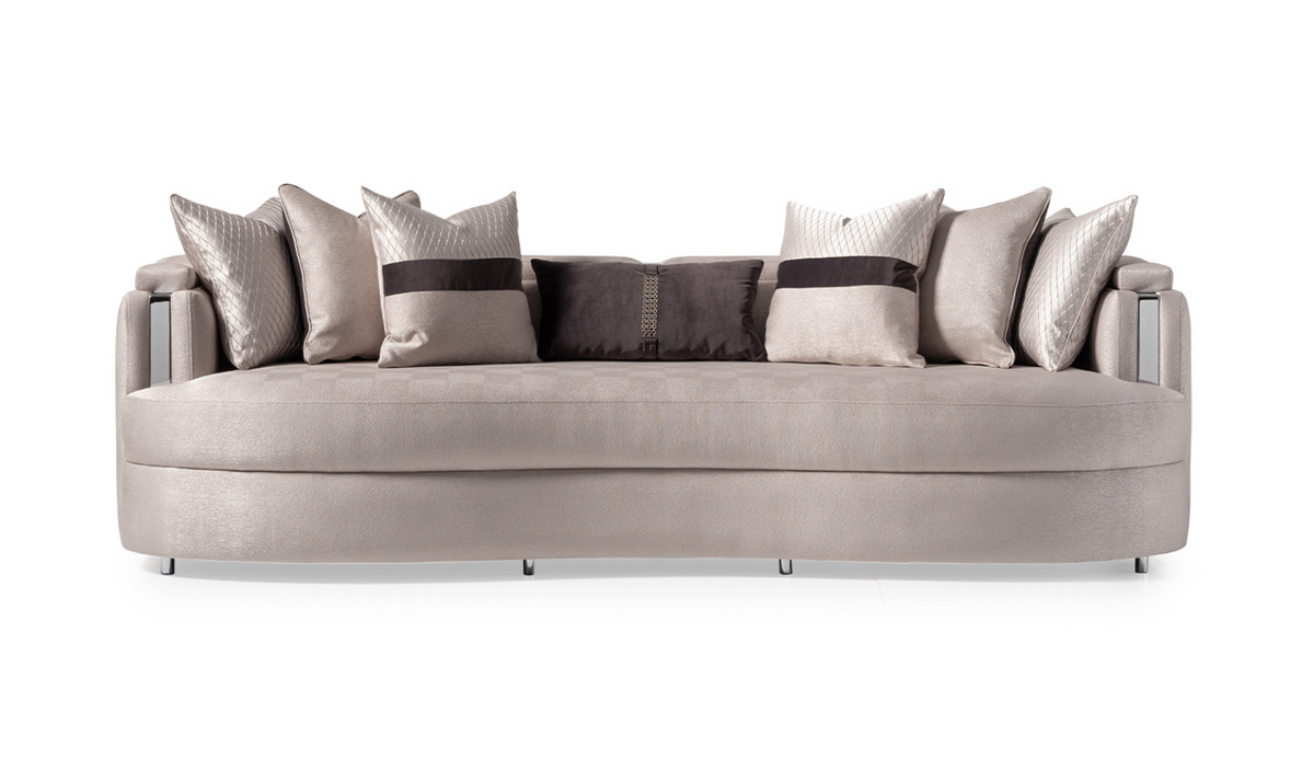 3 Seater Fabric Sofa with Metal Band Arms in Carmela Design
