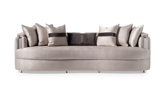 3 Seater Fabric Sofa with Metal Band Arms in Carmela Design