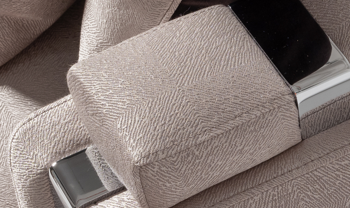 3 Seater Fabric Sofa with Metal Band Arms in Carmela Design