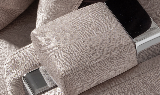 3 Seater Fabric Sofa with Metal Band Arms in Carmela Design