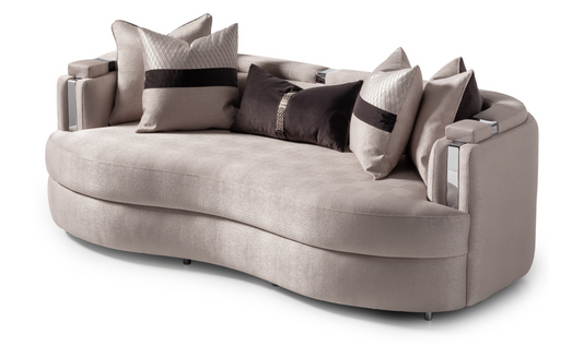 3 Seater Fabric Sofa with Metal Band Arms in Carmela Design