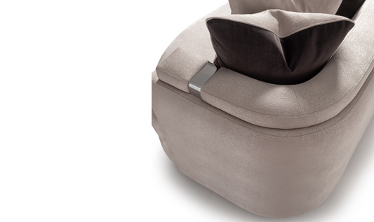 3 Seater Fabric Sofa with Metal Band Arms in Carmela Design