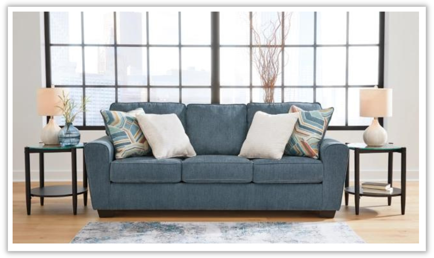 3-Seater Fabric Sofa with Track Arms in Modern Heritage Design