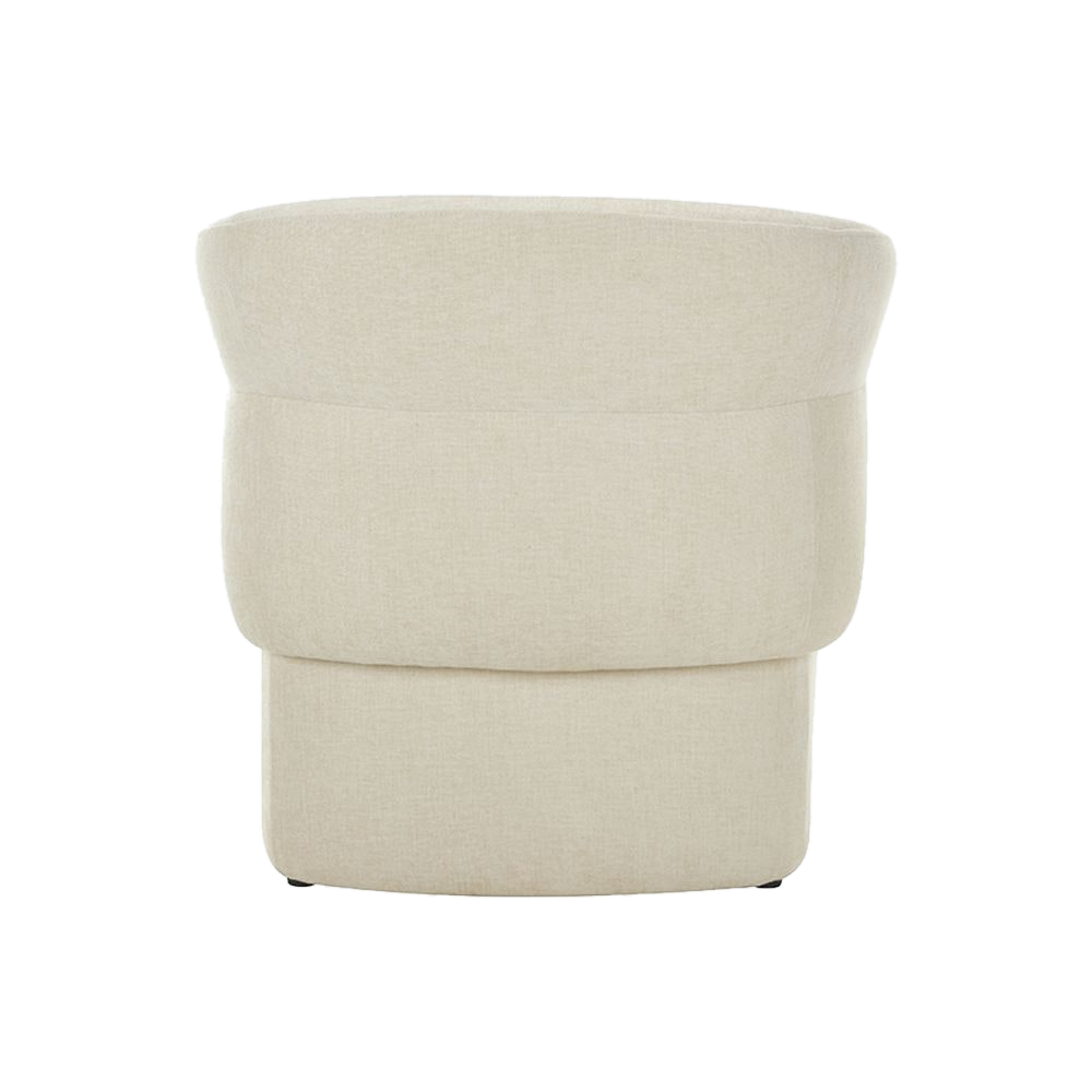 Lounge Chair in Soft Ivory with Curved Back Design