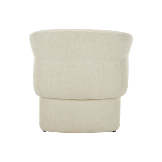 Lounge Chair in Soft Ivory with Curved Back Design
