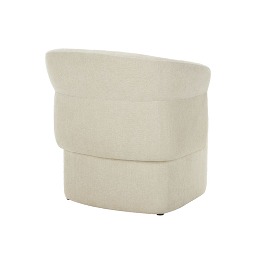 Lounge Chair in Soft Ivory with Curved Back Design