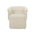 Lounge Chair in Soft Ivory with Curved Back Design