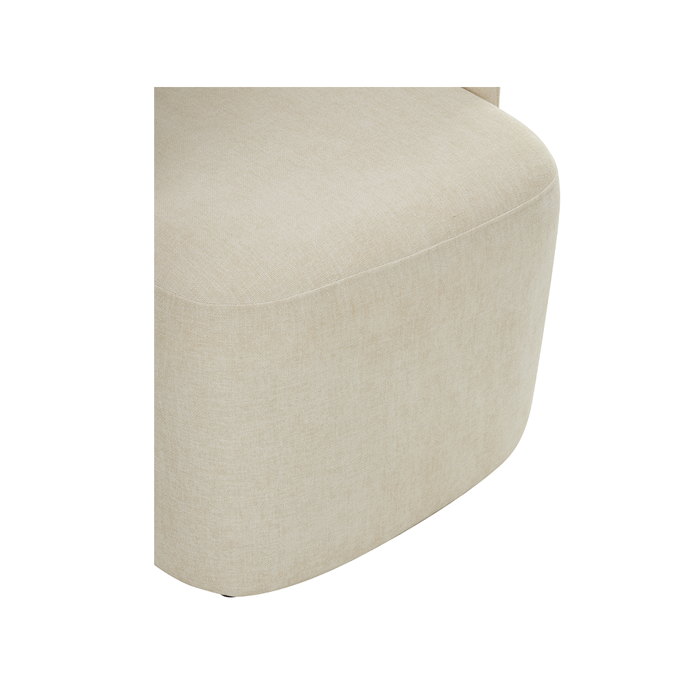 Lounge Chair in Soft Ivory with Curved Back Design
