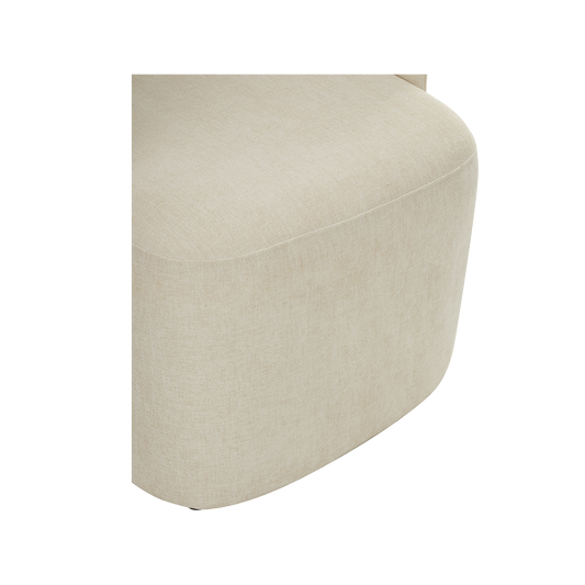 Lounge Chair in Soft Ivory with Curved Back Design
