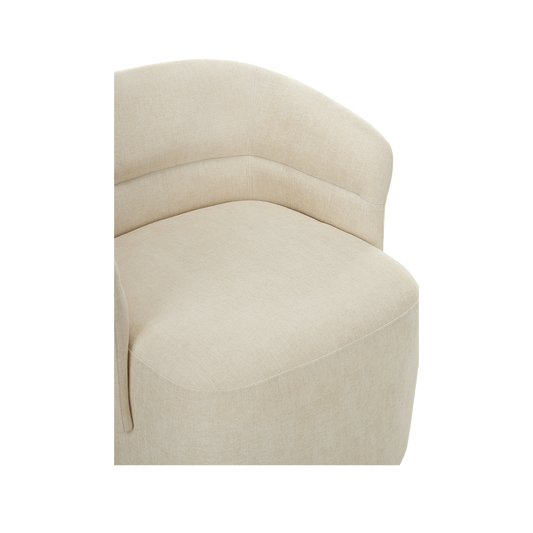 Lounge Chair in Soft Ivory with Curved Back Design
