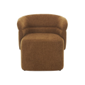 Lounge Chair in Warm Cognac with Curved Back Design