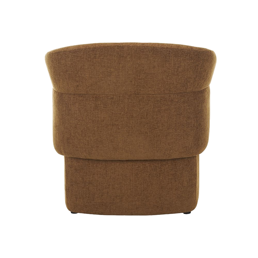 Lounge Chair in Warm Cognac with Curved Back Design