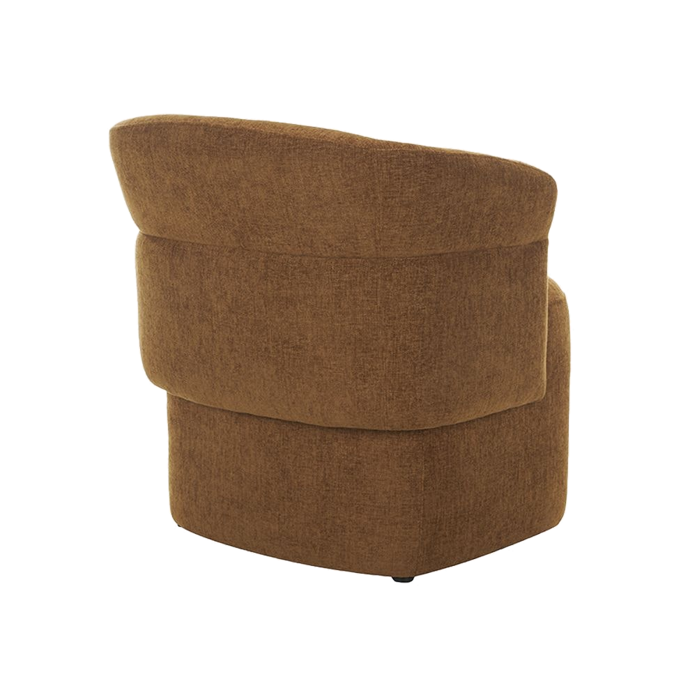 Lounge Chair in Warm Cognac with Curved Back Design