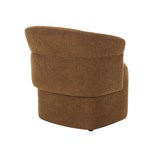 Lounge Chair in Warm Cognac with Curved Back Design