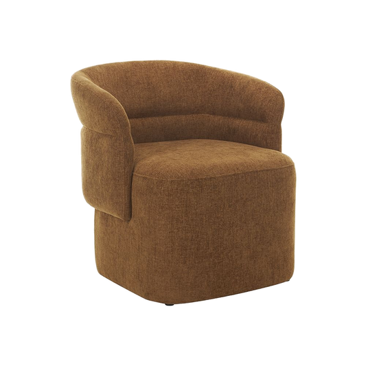Lounge Chair in Warm Cognac with Curved Back Design