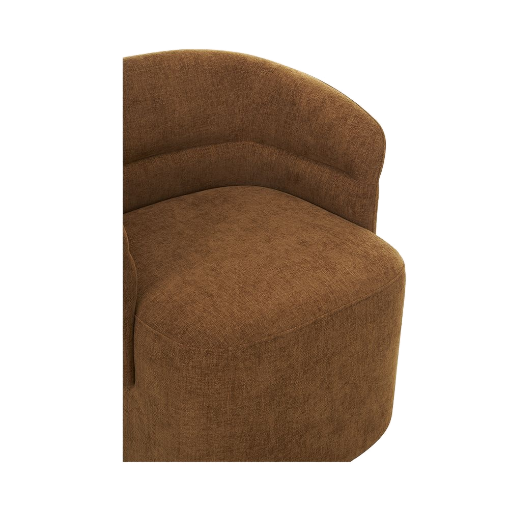 Lounge Chair in Warm Cognac with Curved Back Design