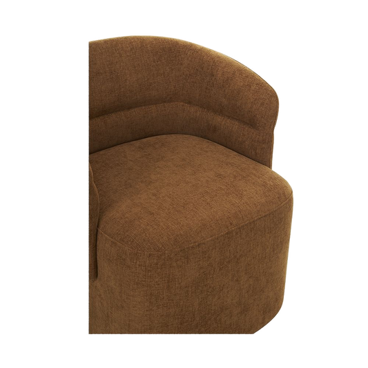Lounge Chair in Warm Cognac with Curved Back Design