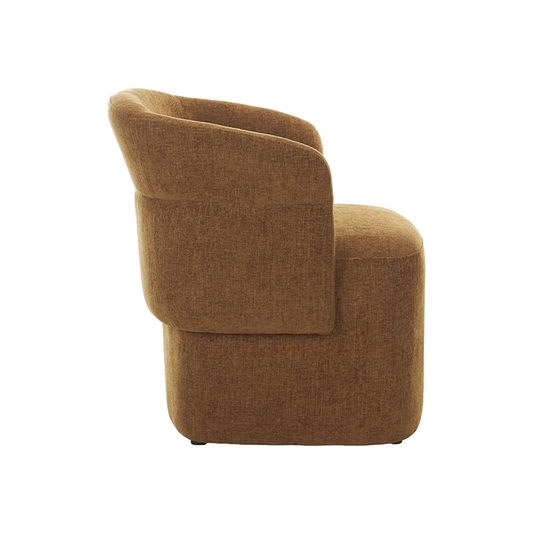 Lounge Chair in Warm Cognac with Curved Back Design