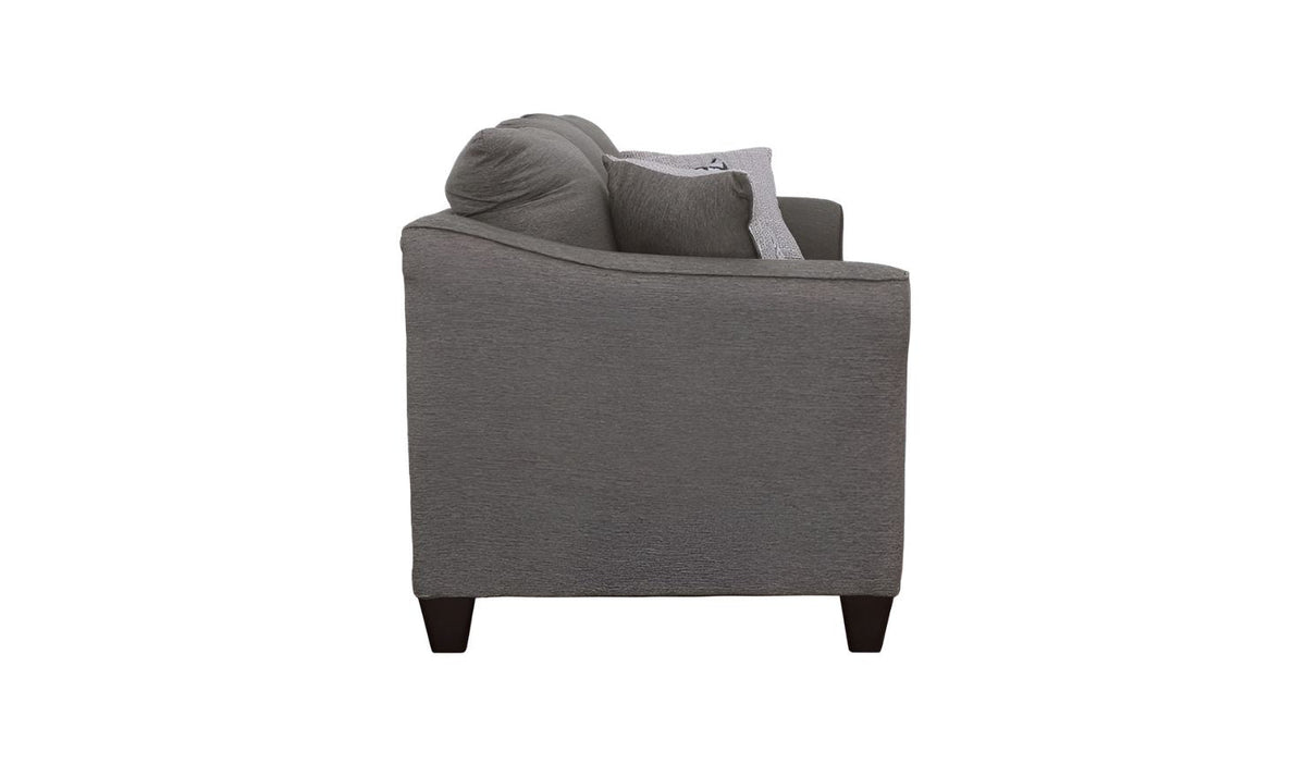 3-Seater Charcoal Gray Sofa with Flared Arms