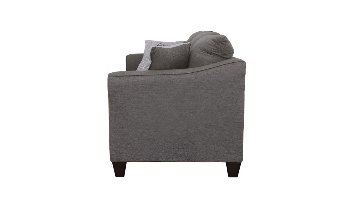 3-Seater Charcoal Gray Sofa with Flared Arms