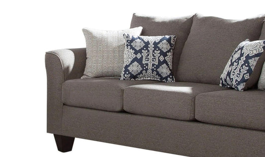 3-Seater Charcoal Gray Sofa with Flared Arms