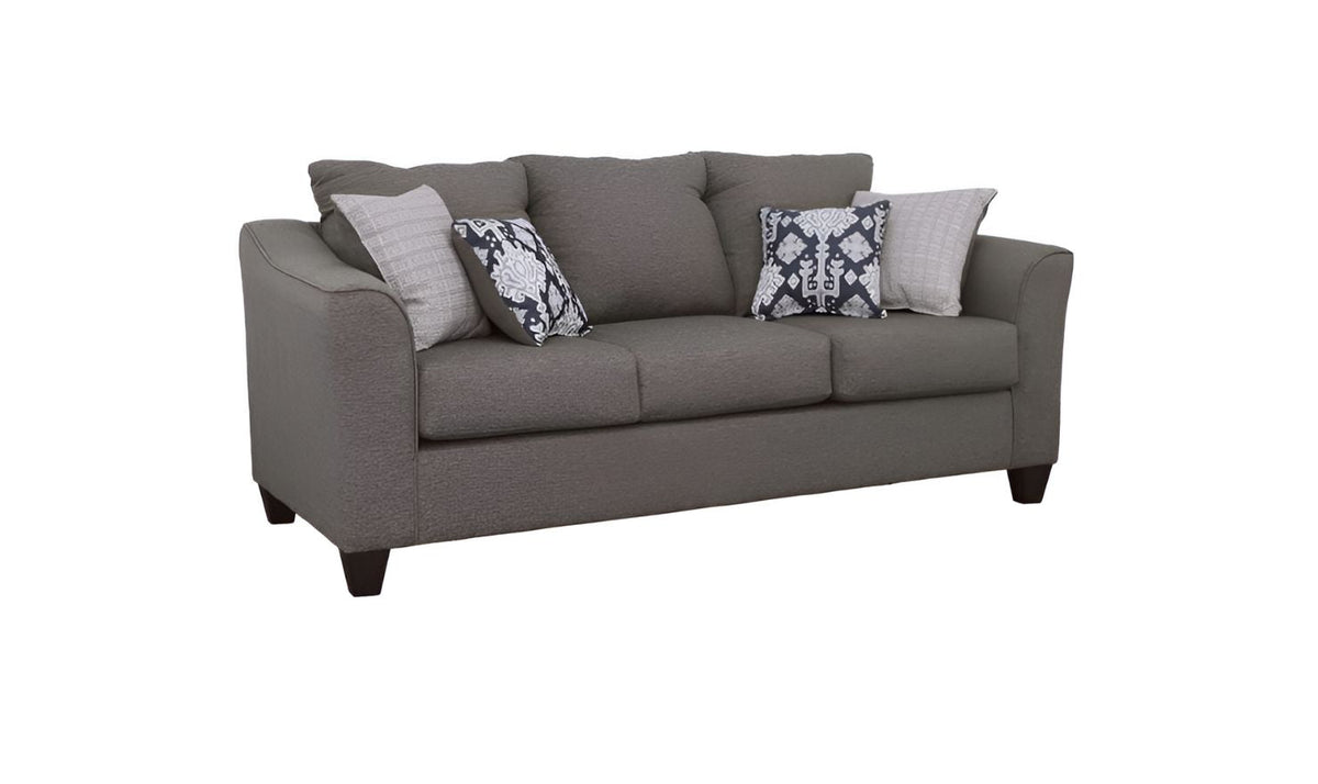 3-Seater Charcoal Gray Sofa with Flared Arms