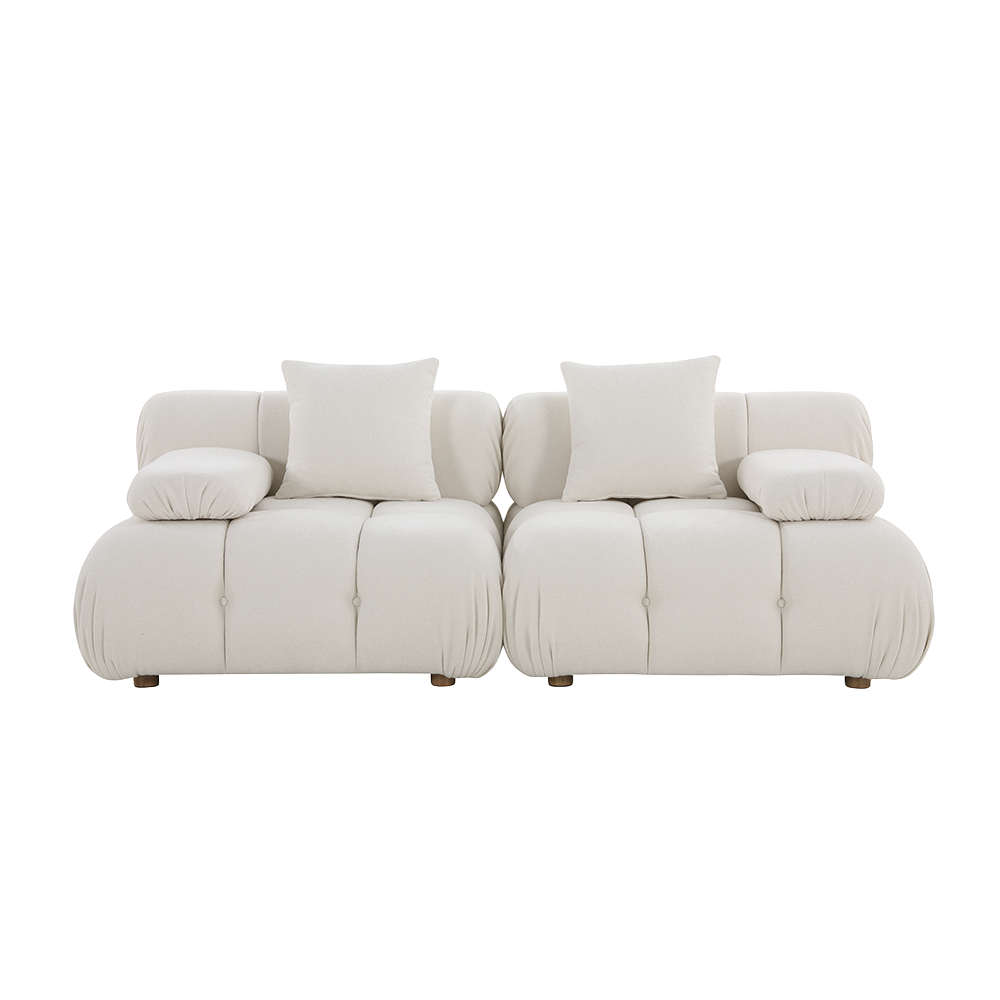 2-Piece Sofa in Off White with Contemporary Design