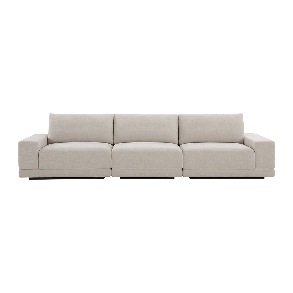 Torino 3-Piece Sofa in Soft Beige Fabric